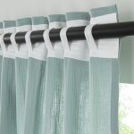 Rideau uni en gaze de coton pattes caches  l'unit 140x300cm vert