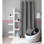 Rideau uni � oeillets polyester gris clair 140x240 cm
