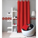 Rideau uni � oeillets polyester rouge 140x240 cm
