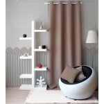 Rideau uni � oeillets polyester taupe 140x240 cm
