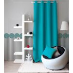 Rideau uni � oeillets polyester turquoise 140x240 cm