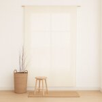 Rideau uni  pattes caches en coton cru 140x270 cm