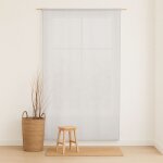 Rideau uni  pattes caches en coton gris clair 140x270 cm