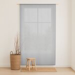 Rideau uni  pattes caches en coton gris fonc 140x270 cm