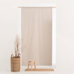 Rideau uni � pattes cach�es en coton pierre 140x270 cm