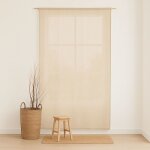 Rideau uni � pattes cach�es en coton taupe 140x270 cm