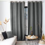 Rideau velours câlin 100% polyester gris anthracite 140x260cm Rideau velours câlin 100% polyester gris anthracite 140x260cm