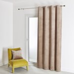 Rideau en velours feutr uni lin 135x260 cm