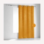 Rideau en velours fiore polyester / velours jaune 140x260 cm