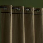 Rideau en velours occultant et isolant uni 140x240 cm vert