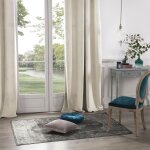 Rideau en velours occultant polyester ivoire 140x260 cm