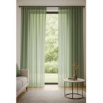 Rideau voilage �tamine effet lin avec ruflette 140x250 cm