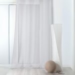 Rideau voilage tamisant en poly - lin blanc 145x240 cm Rideau voilage tamisant en poly - lin blanc 145x240 cm
