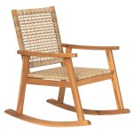 Rocking chair en acacia massif et corde