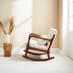 Rocking chair � bouclettes blanches