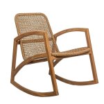 Rocking chair extrieur / intrieur en teck et corde