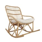Rocking chair en rotin naturel 60x100x65