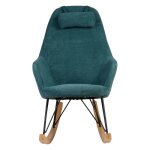 Rocking - chair scandinave tissu vert canard evy