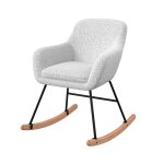 Rocking - chair en tissu boucl blanc