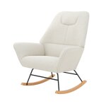 Rocking - chair en tissu boucl blanc