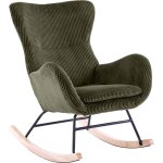 Rocking - chair en velours côtelé vert Rocking - chair en velours côtelé vert