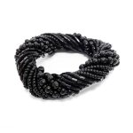 Rond de serviette en perles noir set de 4 Rond de serviette en perles noir set de 4