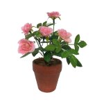 Rosier plante fleur artificielle extrieur cimetire tissu rose 12cm