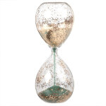 Sablier vert et dor en verre