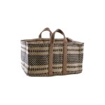 Sac  bches en toile de jute paisse pampa crme et noir