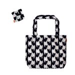 Sac de courses noir / blanc polyester 44 x 33 x 9 cm