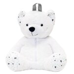 Sac  dos et range pyjama enfant ourson blanc / aqua 40cm