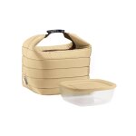 Sac isotherme beige avec bote hermtique 22 x 18 x 22 cm