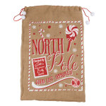 Sac de nol en jute beige, rouge et blanc