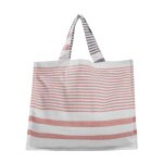 Sac de plage cabas toile de coton corail 33x40 cm Sac de plage cabas toile de coton corail 33x40 cm