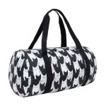 Sac polochon pliable noir / blanc polyester 44 x 22 x 22 cm