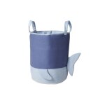 Sac de rangement baleine coton bleu 45 cm