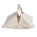 Sac à tarte en coton motif vichy blanc et marron Sac à tarte en coton motif vichy blanc et marron