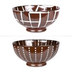 Saladier 20 cm (1 modèle aléatoire) marron en porcelaine Saladier 20 cm (1 modèle aléatoire) marron en porcelaine