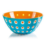 Saladier 25 cm bleu et orange en plastique multicolore