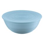 Saladier avec couvercle en plastique recycl bleu 30 cm