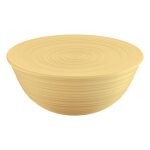Saladier avec couvercle en plastique recycl jaune 30 cm