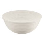 Saladier avec couvercle en plastique recycl taupe 30 cm