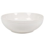 Saladier en grs blanc cass bord liser en relief