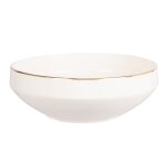 Saladier en porcelaine blanche et dor