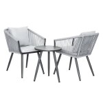 Salon dtente en corde tresse aluminium gris