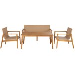 Salon d'ext�rieur professionnel 4 places en bois d'acacia et r�sine tress�e