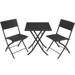 Salon de jardin pour 2 personnes r�sistant aux uv faible poids noir