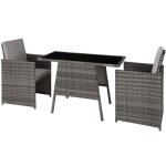 Salon de jardin pour 2 personnes rsistant aux uv pliable gris