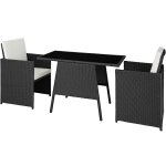 Salon de jardin pour 2 personnes résistant aux uv pliable noir Salon de jardin pour 2 personnes résistant aux uv pliable noir
