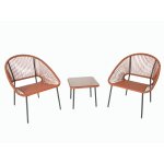 Salon de jardin 2 places avec table terracotta Salon de jardin 2 places avec table terracotta